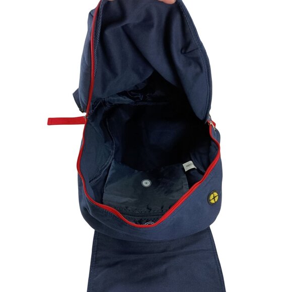 Rare! Vintage Serrio Backpack Has many pockets inside and out! Red and blue colo - Picture 7 of 11